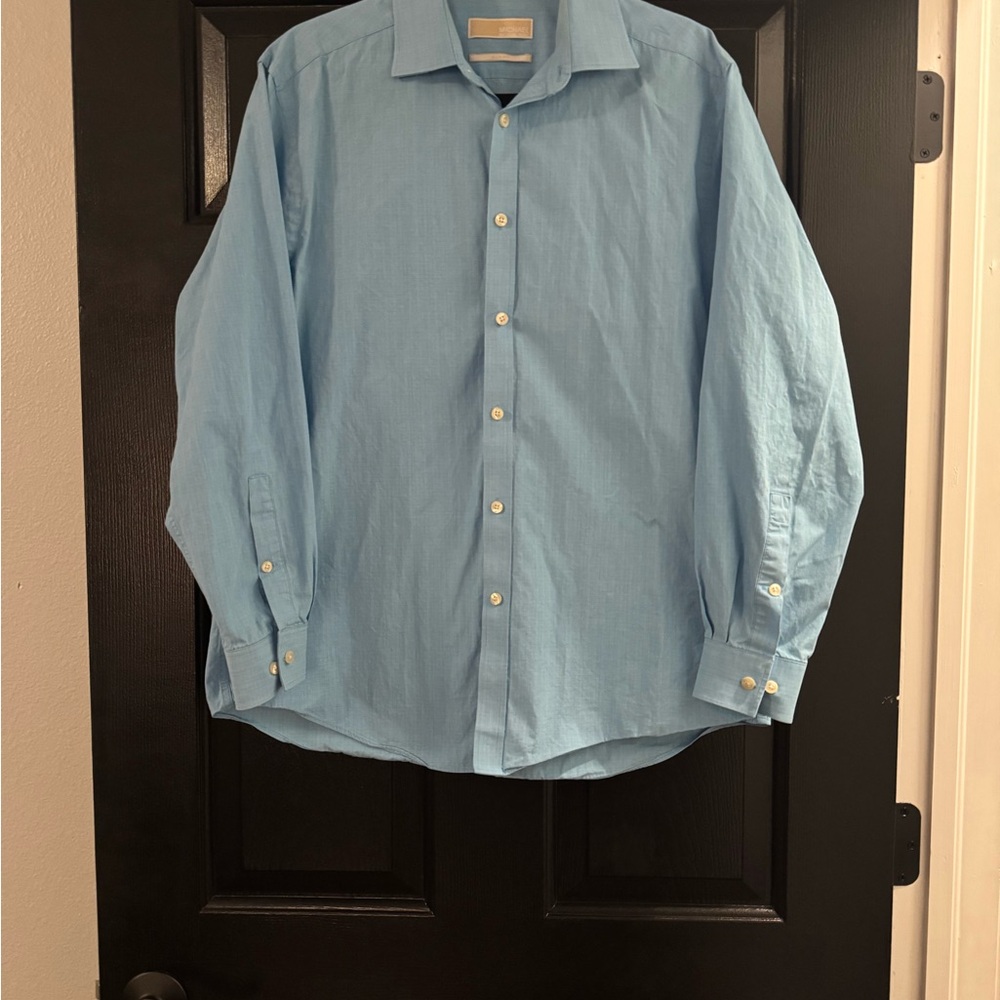 Michael Kors Blue Dress Shirt Classic Style